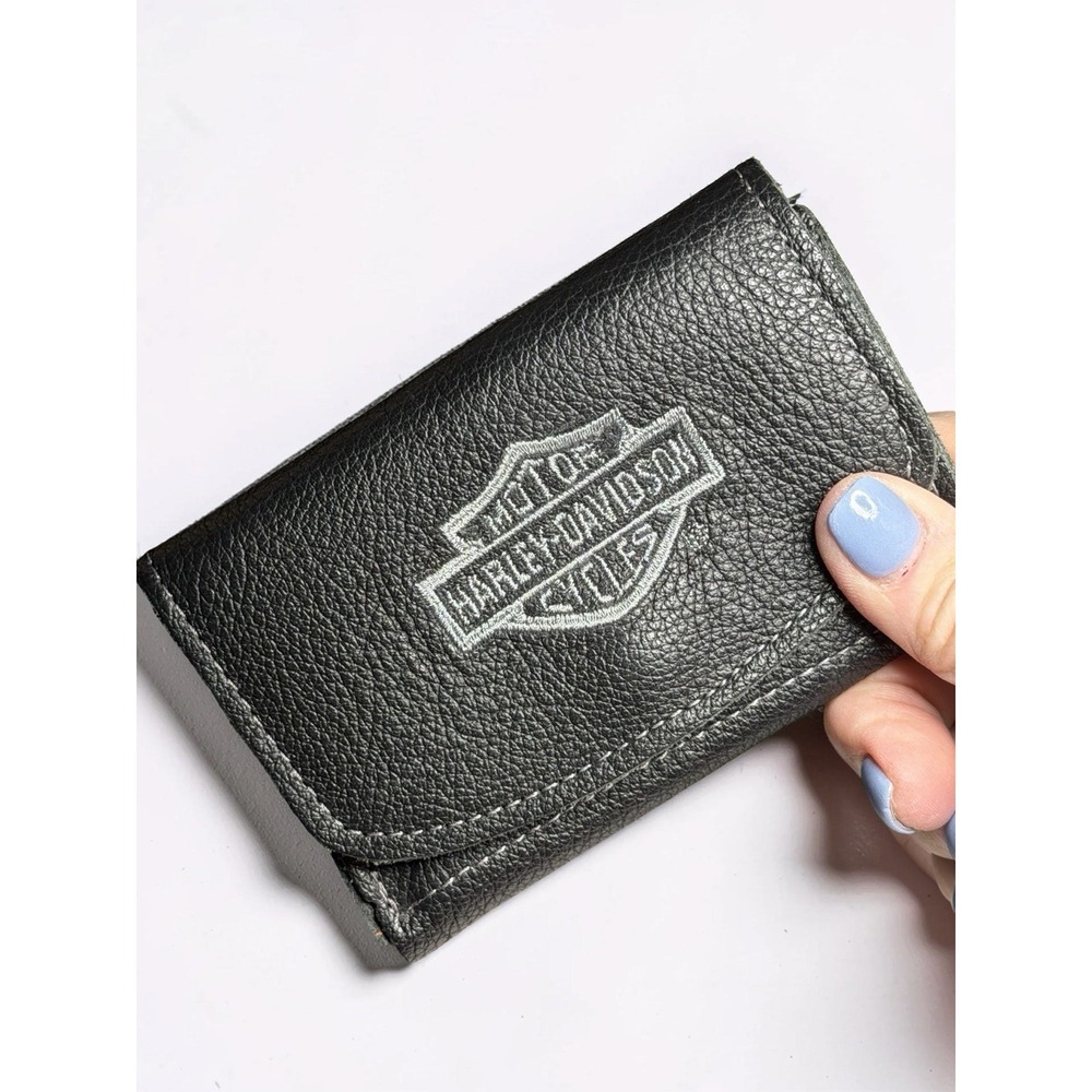 Harley-Davidson HD Biker Small Wallet Black Genuine Leather